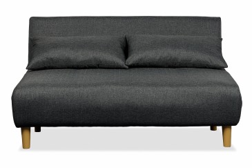 Canapé-lit 2 places en toile gris foncé au MEILLEUR PRIX