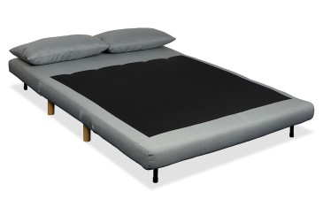 Sofá cama de 2 Plazas tapizado en loneta de color Gris claro al MEJOR PRECIO