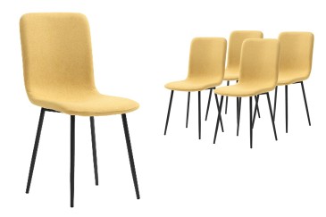 Conjunto de 4 sillas diseño en Color Mostaza