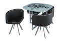 Pack Mesa + 4 cadeiras GRAPH Coffee preto