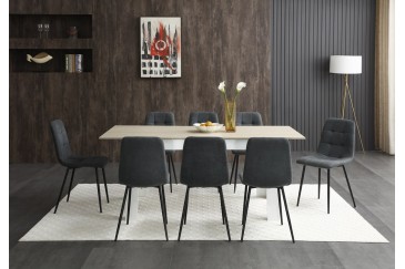 Mesa de salón - comedor extensible 40 - 190 cm.  en Roble y Blanco