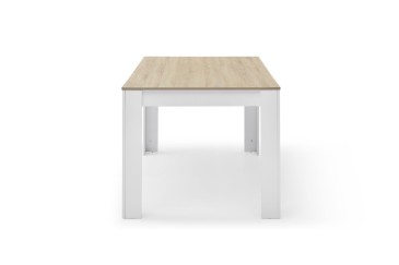 Living - Mesa de sala de jantar 140 X 90 cm. em Carvalho e Branco