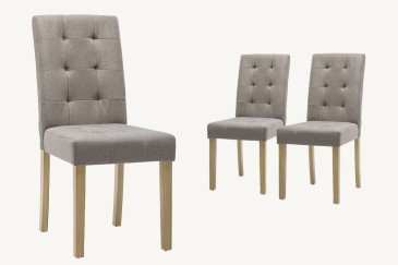 Conjunto de 2 sillas tapizadas en elegante tela de Color Beige Grisace