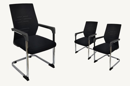 Conjunto de 2 sillas tapizadas en elegante polipiel de Color negro