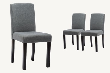 Conjunto de 2 sillas tapizadas en elegante tela de Color Gris