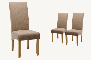 Conjunto de 2 sillas tapizadas en elegante tela de Color Beige