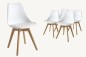 4 sillas BEECH Diseño Blancas