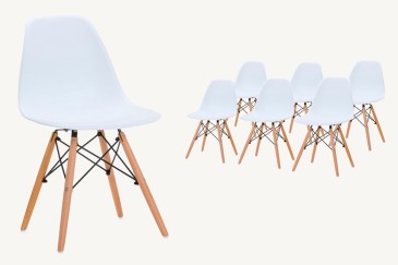 Conjunto de 6 sillas diseño en Color Blanco