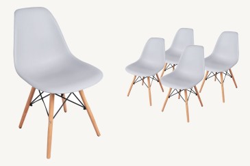 Conjunto de 4 sillas diseño en Color Gris