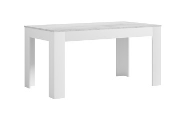 Mesa de salón - comedor extensible 138 - 178 cm.  en Cemento  y Blanco