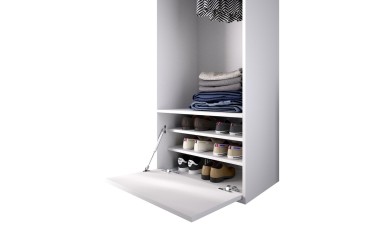 Módulo para armario vestidor de 60 cm compuesto de 1 Hueco con barra + 1 zapatero con puerta abatible