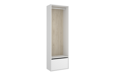 Módulo para armario vestidor de 60 cm compuesto de 1 Hueco con barra + 1 zapatero con puerta abatible