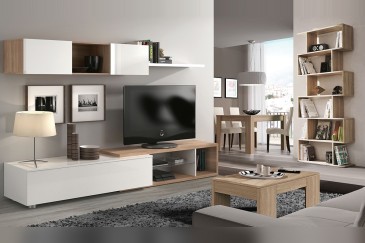 Living - Mesa de sala de jantar KENDRA Carvalho canadiano extensível 140 - 190 cm.