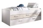 Cama juvenil dupla com gavetas LEKA Branca e Carvalho Cama juvenil dupla com gavetas LEKA Branca e Carvalho