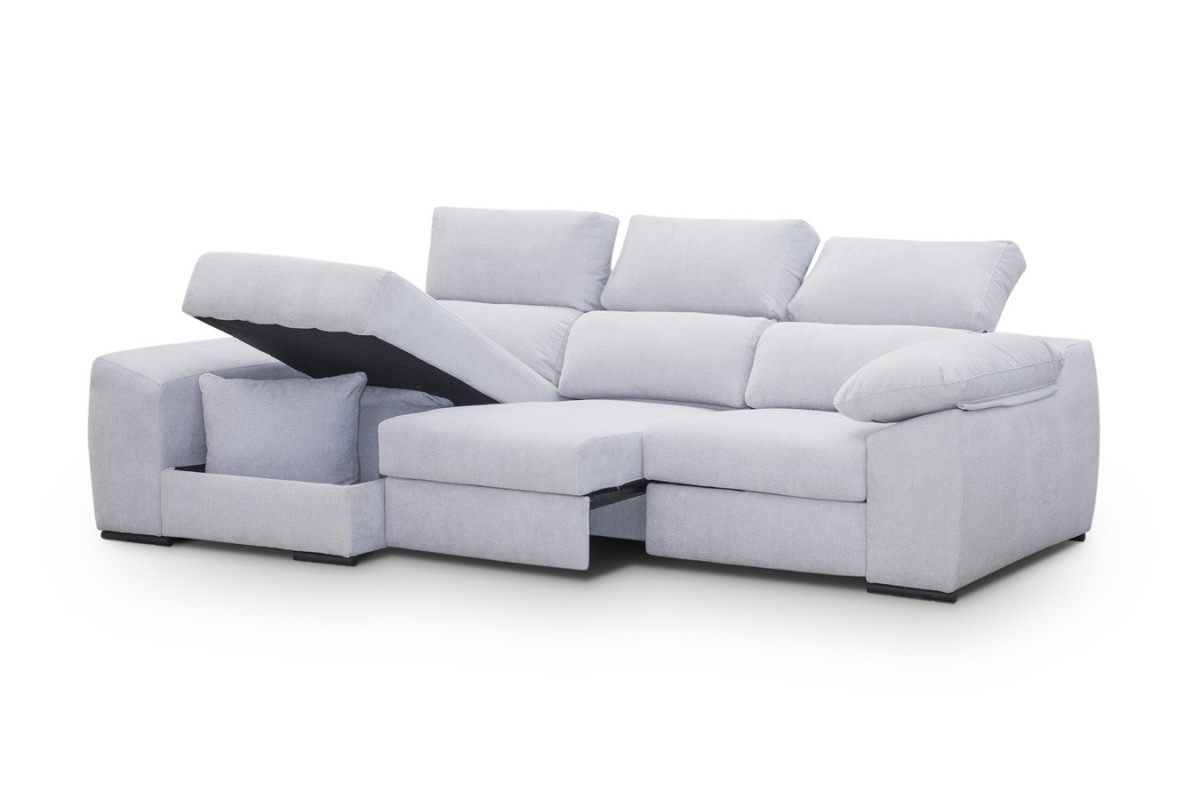 Chaiselongue Izquierda DAMASCO 285 Cm Gris (Cama)