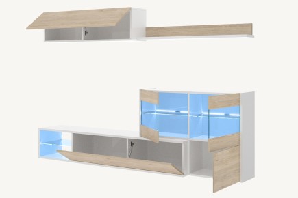 Mueble de salón UMA Roble LEDs