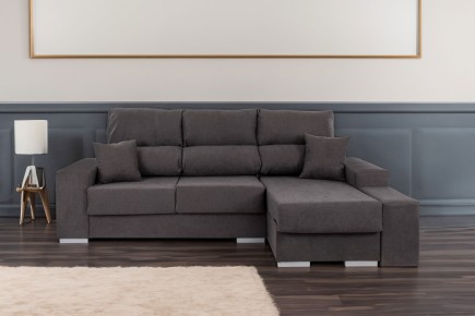 Chaise Longue ARLEEN Cinzento Reversível