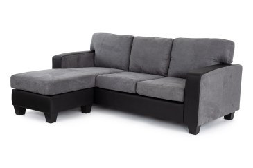 Sofá Chaiselongue Design 3P reversível em cor CINZA escuro ao MELHOR PREÇO