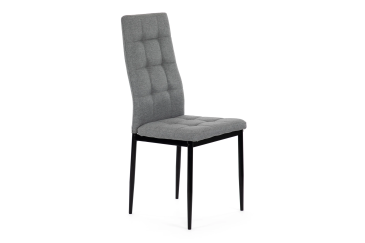 Conjunto de 4 sillas tapizadas en elegante tela de Color Gris claro  y robusta estructura metálica