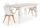 Mesa PACK TUSCANY + 4 cadeiras de design BEECH brancas Mesa PACK TUSCANY + 4 cadeiras de design BEECH brancas