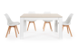 PACK Mesa TUSCANY + 4 Sillas BEECH Blancas diseño PACK Mesa TUSCANY + 4 Sillas BEECH Blancas diseño