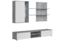 Mueble de salón QUATRO blanco y cemento