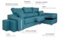 Chaiselongue Direito OSCAR Dino Turquesa Chaiselongue Direito OSCAR Dino Turquesa