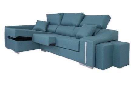 Sofá chaise lounge OSCAR em cor turquesa ao MELHOR PREÇO