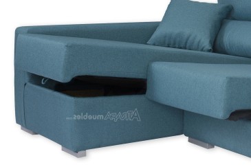 Sofá chaise lounge OSCAR em cor turquesa ao MELHOR PREÇO