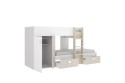 Cama-trem GROE Branco/Natural às riscas (reversível)