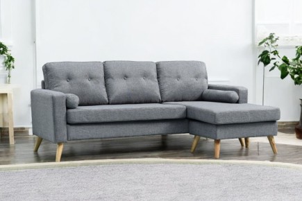 Chaiselongue ALVIN Gris Claro Reversible