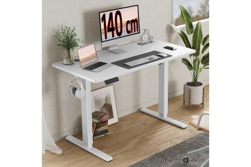 Mesa escritório elevável 140x60 (Altura 73-118 cm)