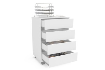 Cómoda ANTIA branca 60 cm 4 gavetas com rodas ao melhor preço