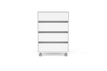 Cómoda ANTIA branca 60 cm 4 gavetas com rodas ao melhor preço