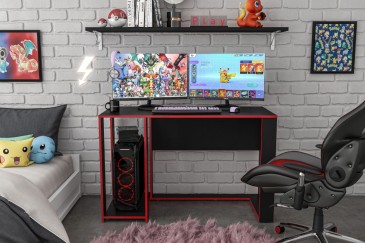 Mesa de jogo SINGAPURA BLACK/RED | 3 anos de garantia