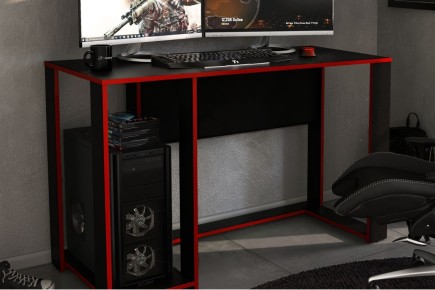 Secretária gamer SINGAPURA PRETA/VERMELHA