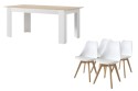 Pack ASTRID Mesa + 4 cadeiras BEECH branco de design