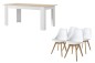 Pack ASTRID Mesa + 4 cadeiras BEECH branco de design Pack ASTRID Mesa + 4 cadeiras BEECH branco de design