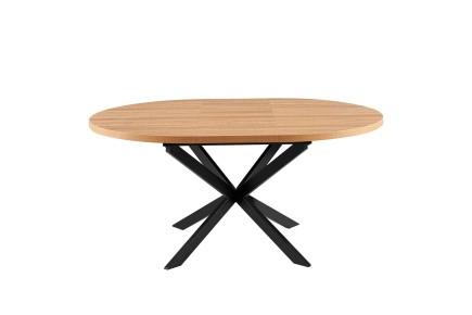 Mesa de salón circular extensible 120/160x120 con patas metálicas
