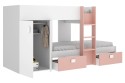 Cama-trem GROE branco/rosa (reversível)