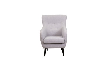 Cadeirão nórdico estofado em elegante cor cinzenta clara ao MELHOR PREÇO