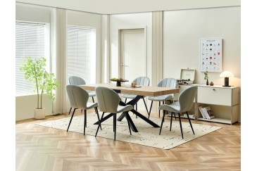 Mesa extensible de salón 140/180x90 con patas metálicas al MEJOR PRECIO