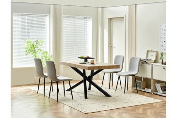 Mesa extensible de salón 140/180x90 con patas metálicas al MEJOR PRECIO