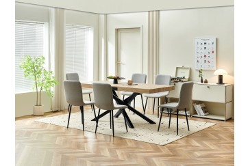 Mesa extensible de salón 140/180x90 con patas metálicas al MEJOR PRECIO