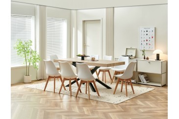 Mesa extensible de salón 140/180x90 con patas metálicas al MEJOR PRECIO