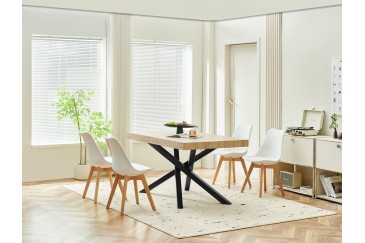 Mesa extensible de salón 140/180x90 con patas metálicas al MEJOR PRECIO