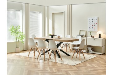 Mesa extensible de salón 140/180x90 con patas metálicas al MEJOR PRECIO