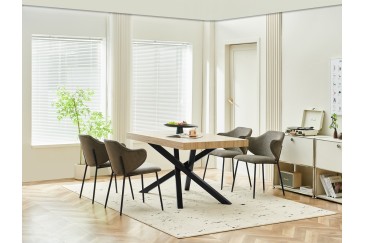 Mesa extensible de salón 140/180x90 con patas metálicas al MEJOR PRECIO