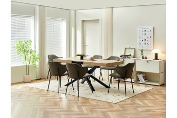 Mesa extensible de salón 140/180x90 con patas metálicas al MEJOR PRECIO