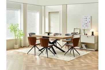 Mesa extensible de salón 140/180x90 con patas metálicas al MEJOR PRECIO